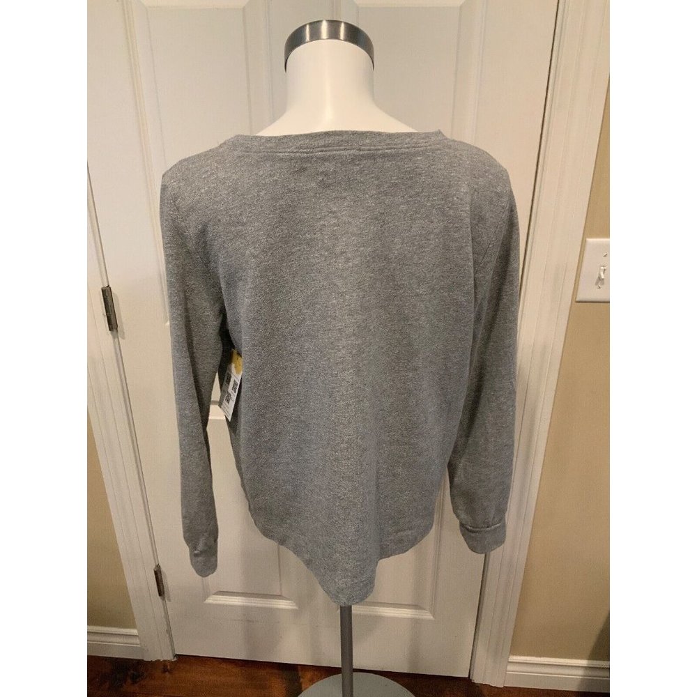 T. la Anthropologie Gray Sweatshirt w/ Black Velvet Flower Detail, Size Small - Picture 5 of 6